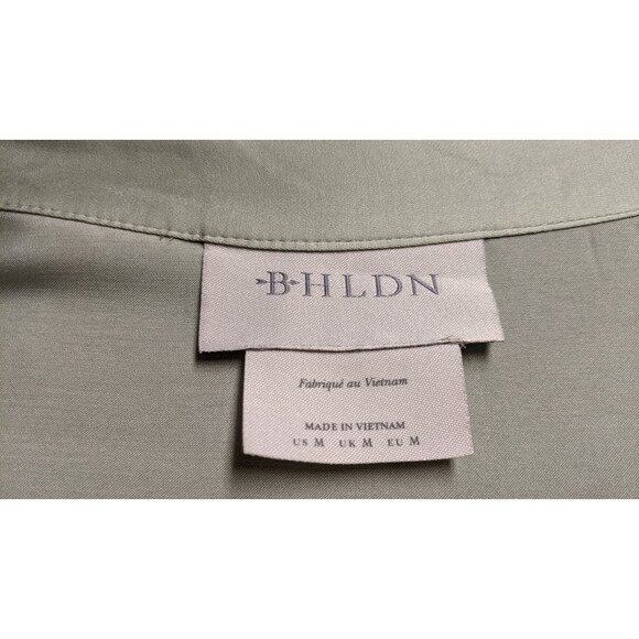 Women's BHLDN BEHOLDEN Sage Green Viscose Satin Tie Front Matine Robe M - Picture 12 of 14